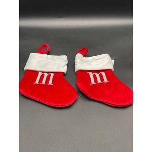 Mini Stocking Monogrammed "M" Two Stocking Length 10 Inches